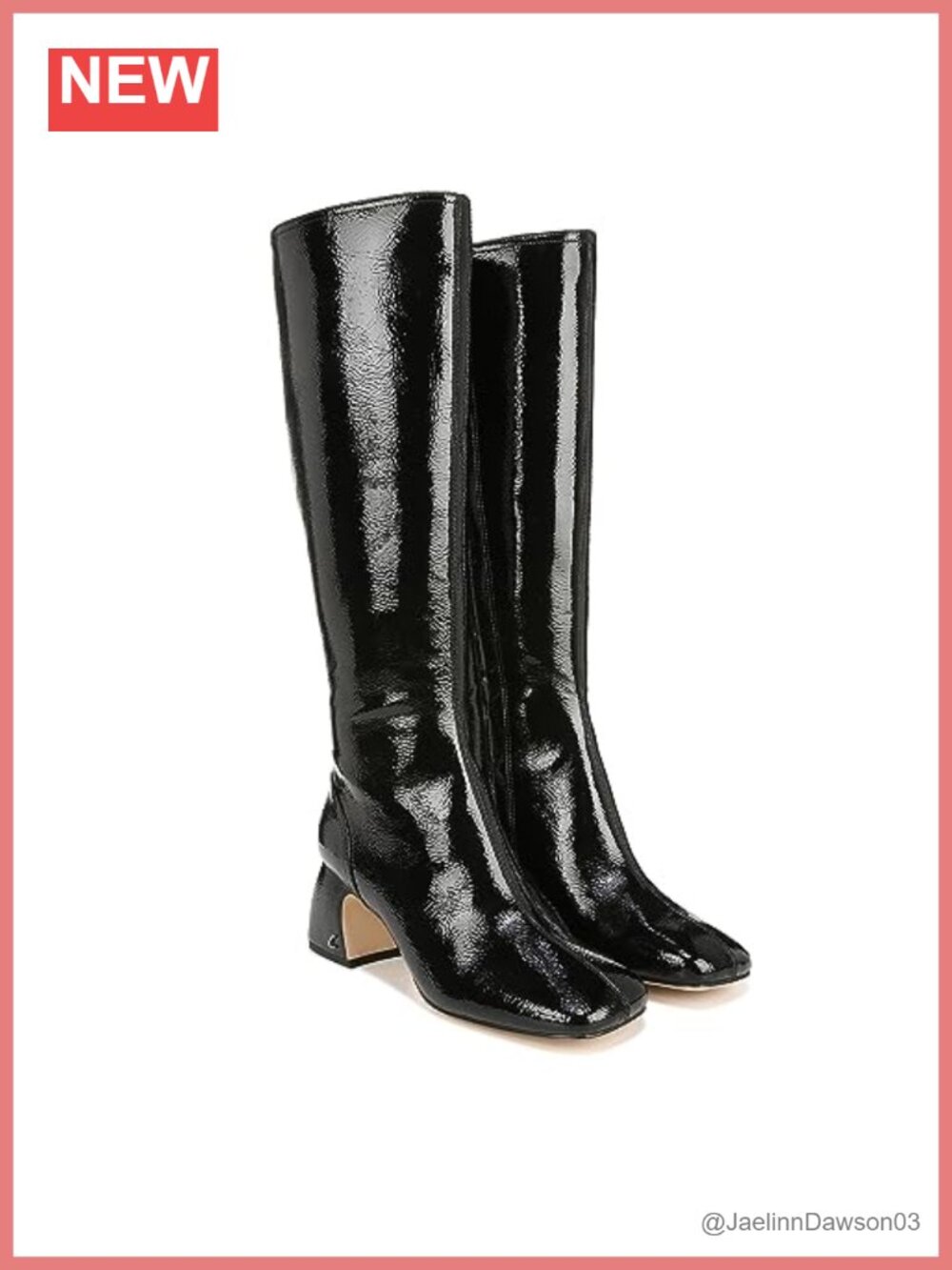 Women's Knee High Boots Synthetic Leather Square Toe Side Zip